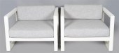PAIR OF CONTEMPORARY WHITE PAI