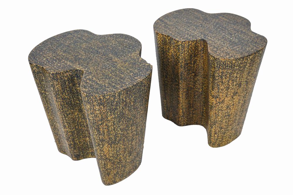 PAIR OF CONTEMPORARY WOOD END
