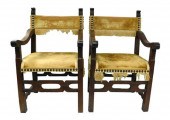 PAIR OF CONTINENTAL ARMCHAIRS,