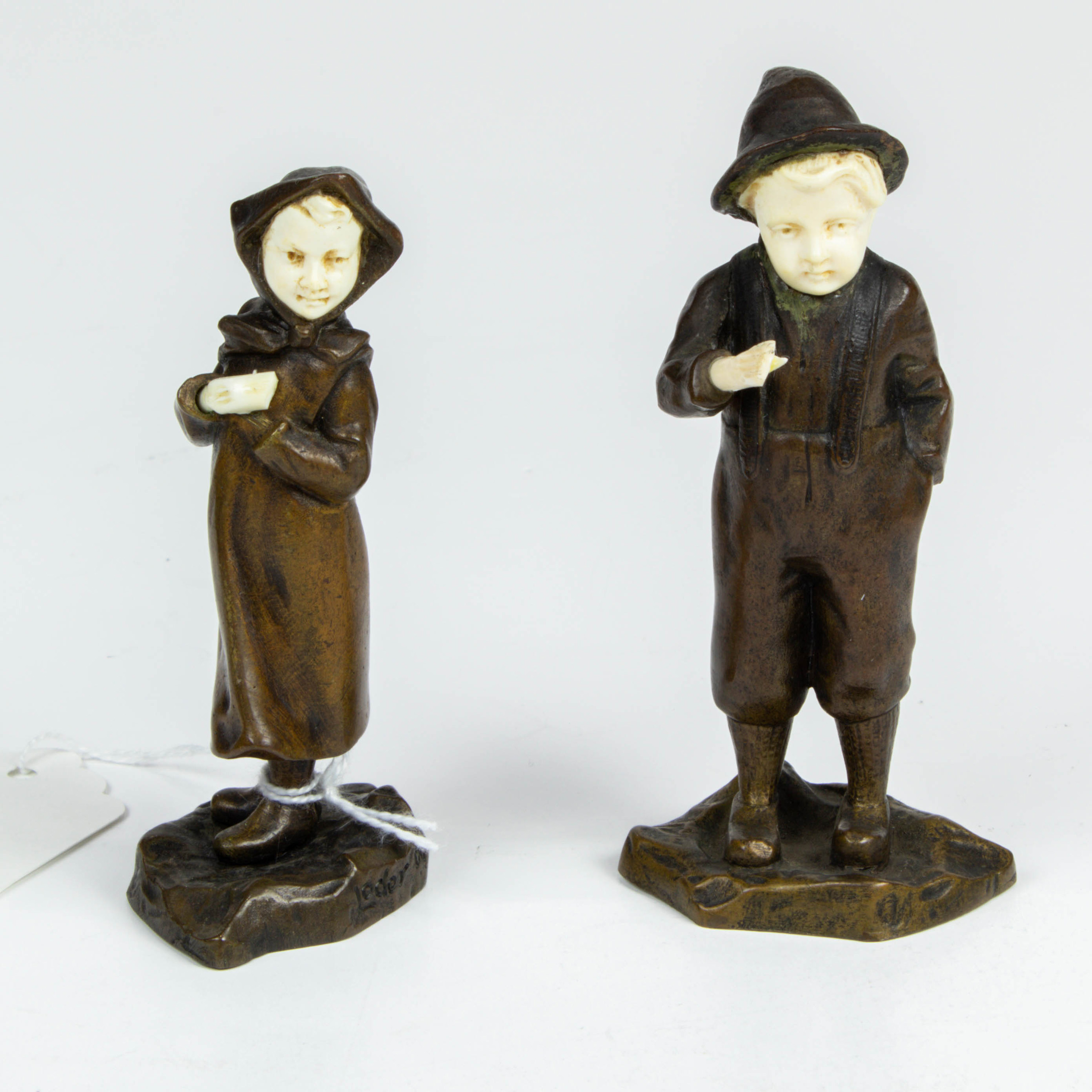 PAIR OF CONTINENTAL BONE INLAID