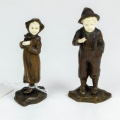 PAIR OF CONTINENTAL BONE INLAI