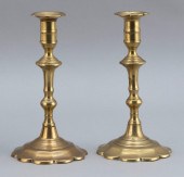 PAIR OF CONTINENTAL BRASS PUSH