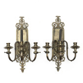 PAIR OF CONTINENTAL BRASS THRE