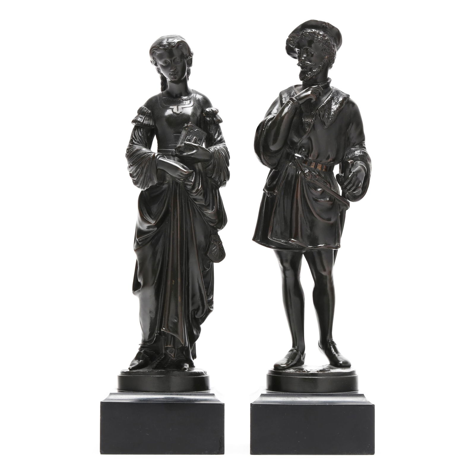PAIR OF CONTINENTAL BRONZE AND