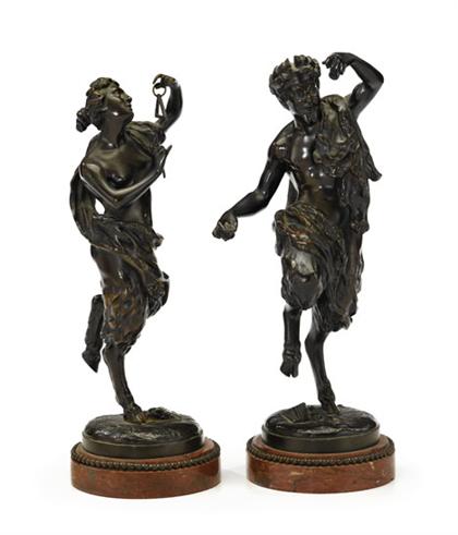 Pair of Continental bronze figures