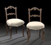 Pair of Continental Carved Mah