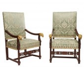 PAIR OF CONTINENTAL CARVED MAH