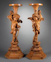 PAIR OF CONTINENTAL CARVED PIN