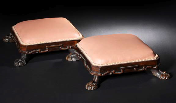 Pair of Continental Carved Rosewood