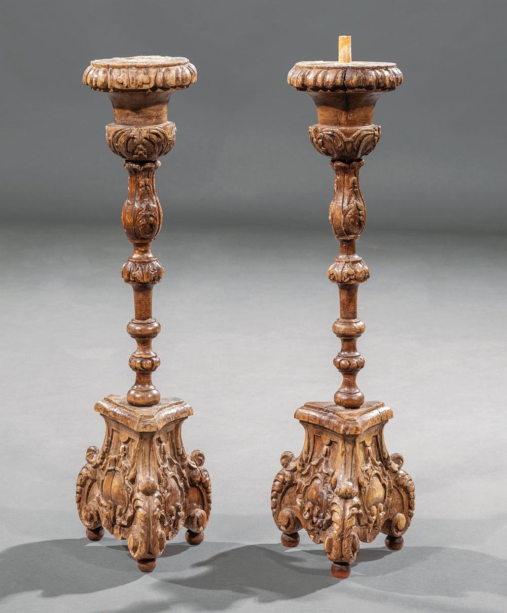 PAIR OF CONTINENTAL CARVED WALNUT