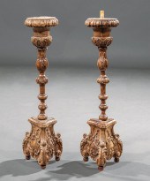 PAIR OF CONTINENTAL CARVED WAL