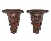 PAIR OF CONTINENTAL CARVED WAL