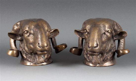 Pair of Continental cast bronze