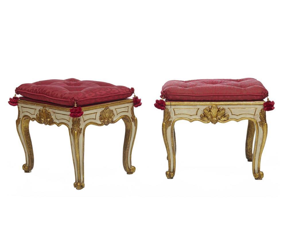 PAIR OF CONTINENTAL CREME PAINTED