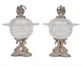 PAIR OF CONTINENTAL CUT-GLASS