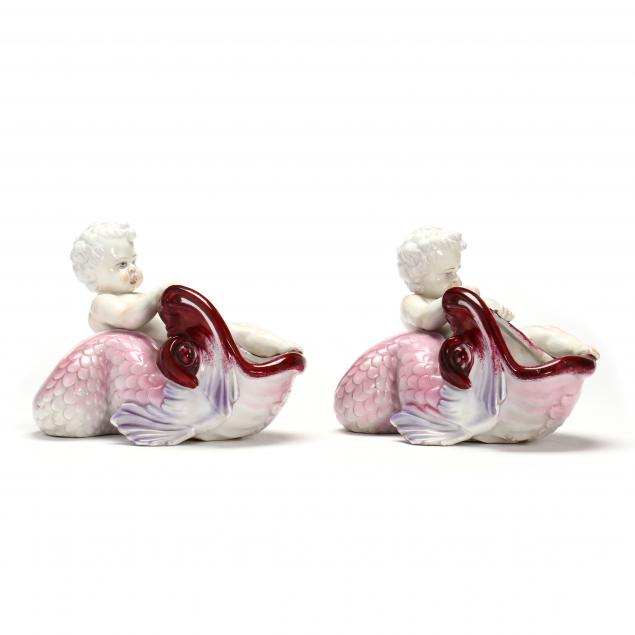PAIR OF CONTINENTAL DOLPHIN AND