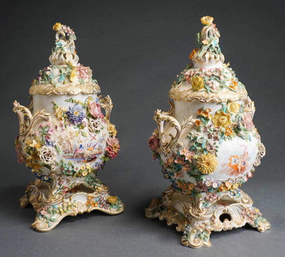 PAIR OF CONTINENTAL FLORAL