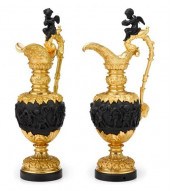 Pair of Continental gilt & pat