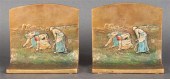 Pair of Continental gilt and p