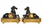 PAIR OF CONTINENTAL GILT AND P