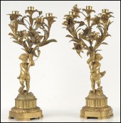 PAIR OF CONTINENTAL GILT BRONZ