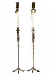 PAIR OF CONTINENTAL GILT BRONZ