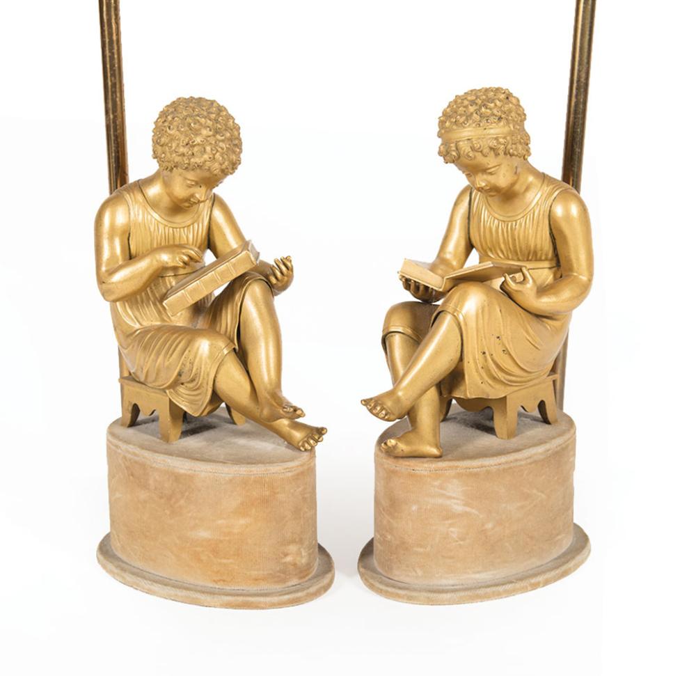 PAIR OF CONTINENTAL GILT BRONZE