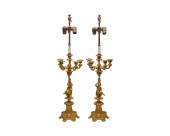 PAIR OF CONTINENTAL GILT BRONZ