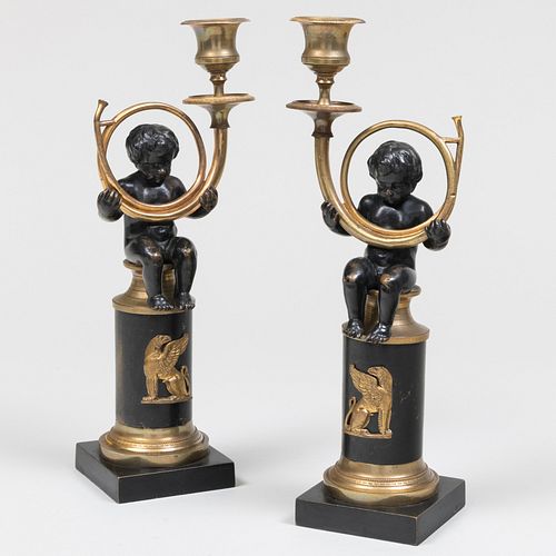 PAIR OF CONTINENTAL GILT-METAL