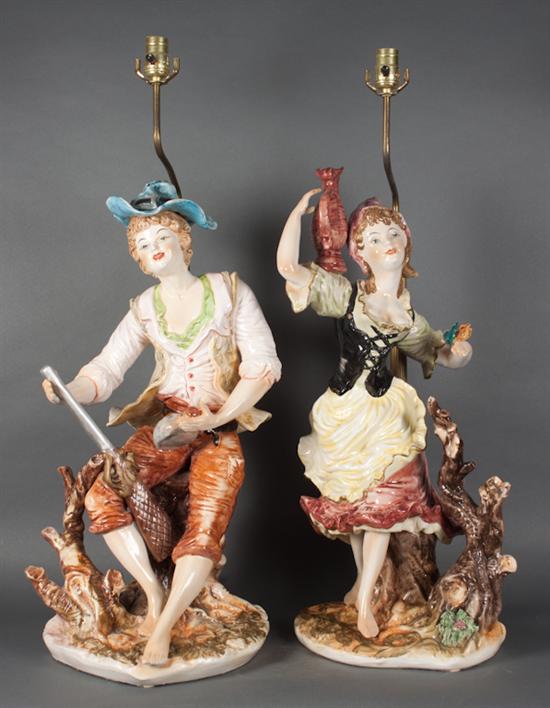 Pair of Continental glazed