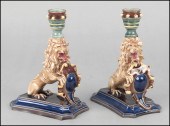 PAIR OF CONTINENTAL GLAZED CER