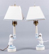 PAIR OF CONTINENTAL GLAZED CER