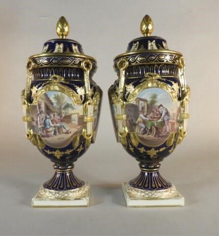 PAIR OF CONTINENTAL GLAZED