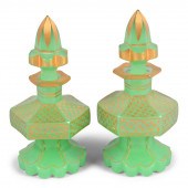 PAIR OF CONTINENTAL GREEN GLAS