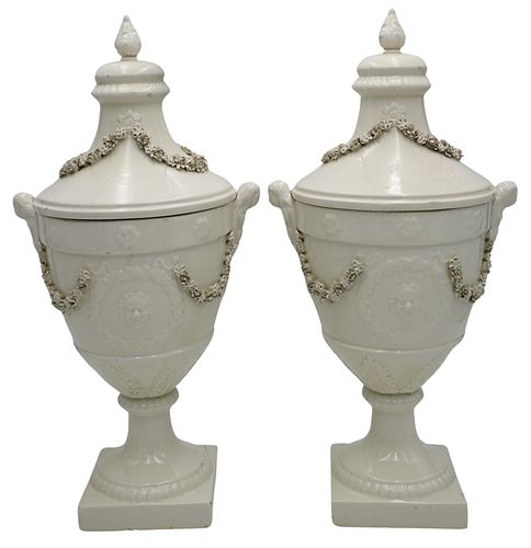 PAIR OF CONTINENTAL IVORY GLAZED