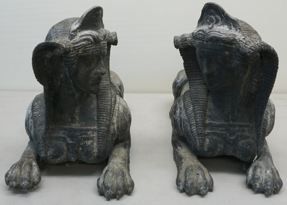 PAIR OF CONTINENTAL LEAD 'SPHINX'