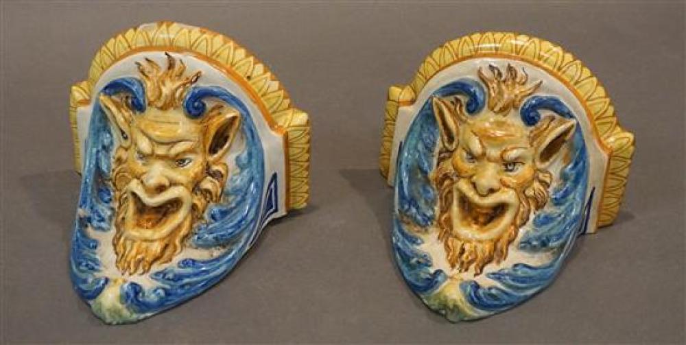 PAIR OF CONTINENTAL MAJOLICA TYPE
