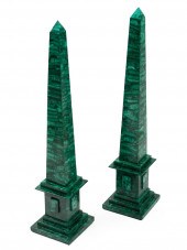 PAIR OF CONTINENTAL MALACHITE