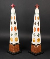 PAIR OF CONTINENTAL MARBLE OBE