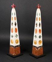 PAIR OF CONTINENTAL MARBLE OBE