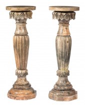 PAIR OF CONTINENTAL MARBLE PED