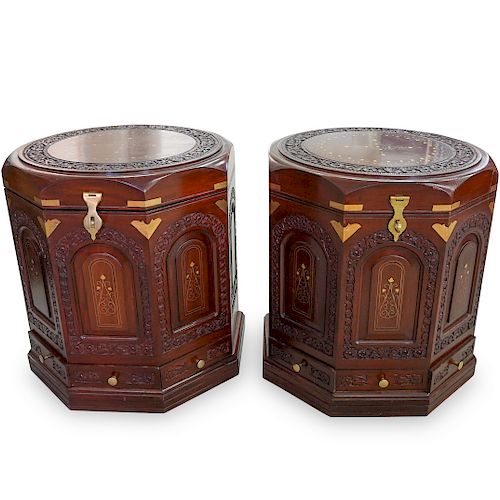 PAIR OF CONTINENTAL MARQUETRY