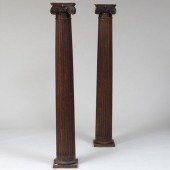 PAIR OF CONTINENTAL OAK COLUMN