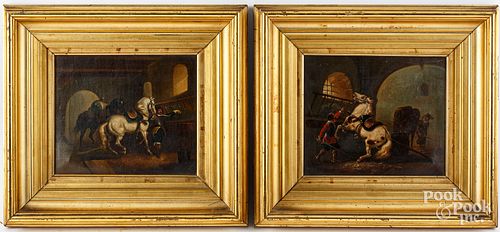 PAIR OF CONTINENTAL OIL ON CANVAS