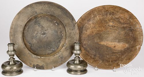 PAIR OF CONTINENTAL PEWTER