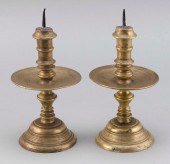 PAIR OF CONTINENTAL SPUN BRASS