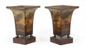 PAIR OF CONTINENTAL TOLE SCENI