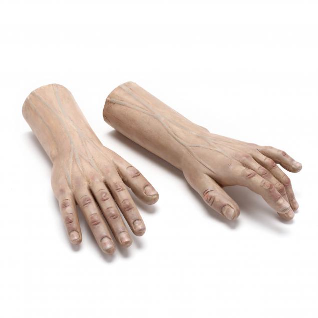 PAIR OF CONTINENTAL VOTIVE HANDS