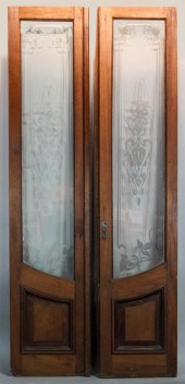 PAIR OF CONTINENTAL WALNUT DOO
