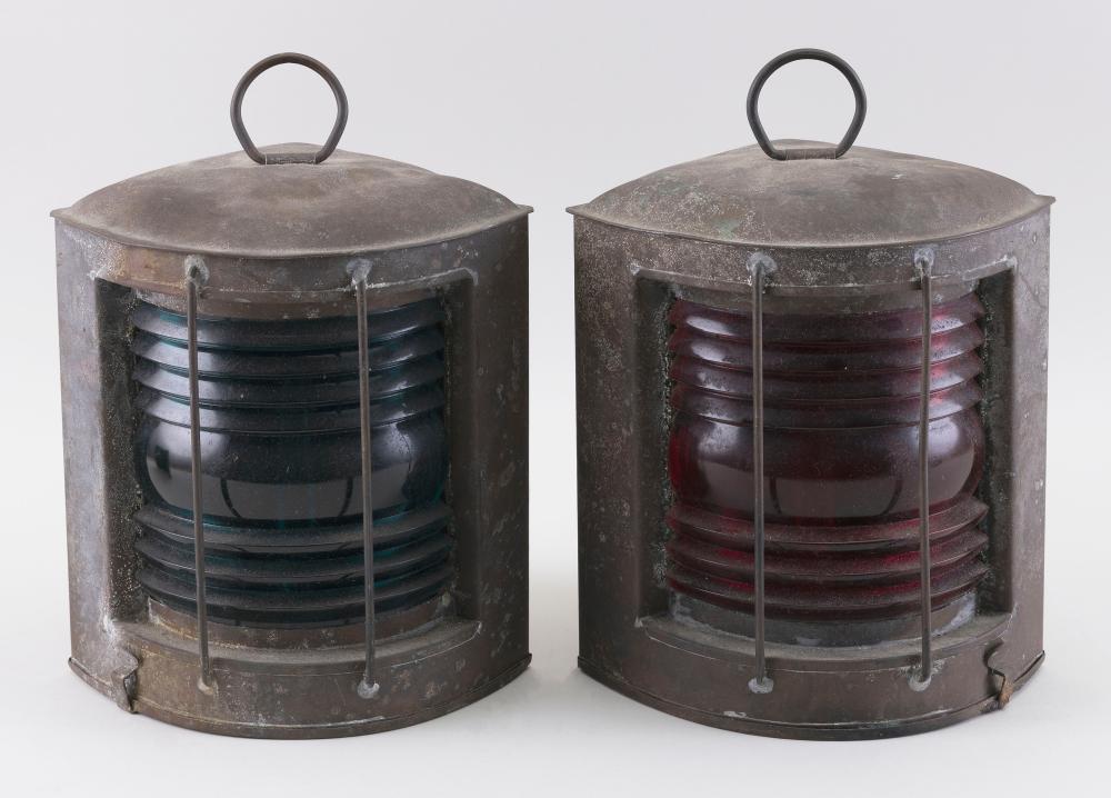 PAIR OF COPPER PORT AND STARBOARD